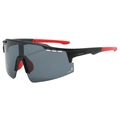 Sport cycling sunglasses in black and red frame with dark grey UV protective lenses - Dark Grey