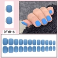 Close-up of matte sky blue short round press-on nails with full size range and finish detail - Matte Sky Blue (DFYM-06)