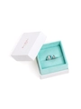 Silver turquoise ring with small clear gemstones in a stylish light blue jewelry box - Ring Box (Blank) / White Green