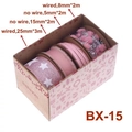 Pink Christmas ribbon gift set with star patterns and pom-poms in a decorative box - Pink Jewelry Set