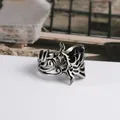 Vintage feniks vogel ring voor heren van roestvrij staal met antieke zilverfinish - US Maat 6