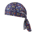 Detail of navy blue cycling cap with basketball print and adjustable strap system - One Size / Dark Blue Color Block (11#)