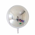 Glossy silver 4D round aluminum foil balloon with reflective surface for party decoration - 18 Inch / Silver