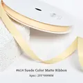 Matte finish ribbon in beige suede color 9mm width for gift wrapping and hair decor - 0.9CM Wide * 25 Yards / Suede