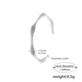 Silver twist pattern open bangle in stainless steel with dimension measurements - Width approx 7mm / Z162-Steel Color Bracelet