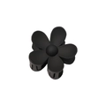 Matte black hollow flower hair claw clip made of durable frosted acrylic material - Solid - Matte Black