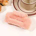 Large pink plush hair claw clip with soft faux fur detail on a cozy aesthetic background - 11cm Square Plush Claw - Orange