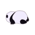 Cute black and white panda enamel metal badge pin with shiny silver finish edges - Panda Face-XZ5177