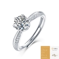 S925 sterling silver moissanite ring with six-prong setting and GRA certificate - R4149 Moissanite Style / 1 Carat / 6.5mm (With GRA Certificate)