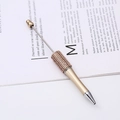 Champagne gold DIY beaded ballpoint pen with sparkling rhinestones and silver metal tip - Gold