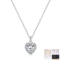 S925 sterling silver heart necklace with 1ct moissanite pendant and GRA certificate - 1 Carat Heart Moissanite (MSN0182) / 925 Sterling Silver