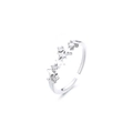 Adjustable silver s925 star ring with cubic zirconia in a crisscross double layer design - Zirconia Star