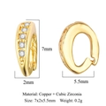 Earcuff de cobre chapado en oro de 7mm con circonitas y detalles de dimensiones - VB576-2 Dorado
