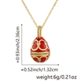 Red enamel Faberge-style egg pendant necklace in 18K gold plating with cubic zirconia - Red
