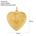 Goldener herzförmiger Edelstahl-Anhänger 20mm Charm für DIY-Schmuckherstellung - Kreuz Herz