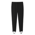 Women's black stirrup leggings featuring high elasticity and classic minimalist fashion style - XS / Black