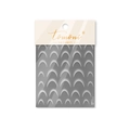 French manicure nail art sticker with thin silver crescent moon design in ivory packaging - French Shimmer - Thin Silver (to4409)