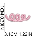 Pink spiral embroidered patch for DIY purses, measuring 3.1cm wide with white borders - Pink Spiral Pattern Shape (18号)