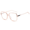 Occhiali anti-luce blu rosa con montatura geometrica e stanghette bianche donna - Rosa Trasparente