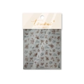 Retro botanical nail stickers featuring charcoal hand-drawn flowers and bows - Charcoal Black (TO 4495)