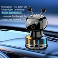 Smart robot car air freshener in black with LED heart and osmanthus scent bottle - Smart Robot Black / Fragrans