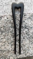 Pic à cheveux en bois de santal noir en forme de U au design moderne et épuré - Forme de Cœur Double Broche 【13 Sans Trou】