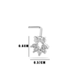 Silver butterfly nose stud featuring clear cubic zirconia stones with 0.6cm dimensions - No.9 Silver Bow (HSPJ0149)
