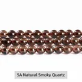 5A natural smoky quartz round beads in translucent dark brown for DIY jewelry making - 5a Natural Smoky Quartz / 12mm Approx 31 Beads