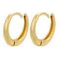 Detail of polished golden geometric rectangular earrings with smooth mirror finish texture - Round Style 1 / Gold