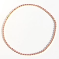 Collier tennis avec zircons ovales roses et monture plaquée or au design classique - Collier / Rose Or