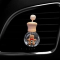 Cute gingerbread man car perfume bottle for air vent with wooden cap and ball glass - Mr. Gingerbread / Air Vent Empty Bottle