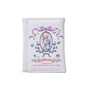 Cute white tri-fold wallet featuring girl and rabbit illustration with floral patterns - White Lolita Rabbit