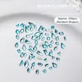 Mezcla de cristales para uñas azul claro en formas de corazón y geométricas 100 piezas - Aprox. 100 Piezas / Azul lago