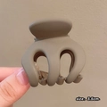 Grey matte pumpkin hair claw clip in 3.5cm size for high ponytail and bun hairstyles - 3.5cm / 3.5cm-Coffee