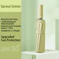 Bud green automatic umbrella with 12-rib windproof frame and UPF 50+ sun protection - 12 Bone Automatic Black Glue Matcha Green