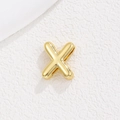 Detailed close-up of a 10mm gold-plated X alphabet bead for DIY charm bracelets - Letter X / Gold