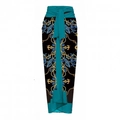 Baroque print beach sarong wrap with gold anchors and blue floral patterns - Single Lake Blue Print Sarong