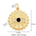 Lucky Evil Eye pendant in gold finish with blue zircon and white sparkling stones - L559710-Gold Black Eye Circle
