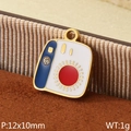 Retro colorful camera pendant charm with blue enamel and rhinestone for jewelry DIY - White and Blue Camera Style (KLJ9629-ZLA)