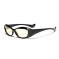 Y2K square black frame sunglasses with yellow transparent lenses for men and women - Glossy Black Frame Yellow Lens