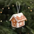 Christmas gingerbread house hanging ornament on tree with snow roof 8x7.8x8cm - House