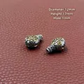 Antike Silber- und Gold-Gourd-Perlen für Schmuckherstellung mit Blumen graviert - Stil 10 (12mmx17mm)