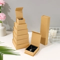 Kraft paper jewelry boxes with magnetic closure and black foam inserts for rings and earrings - 8*8*3.5cm / Kraft Paper