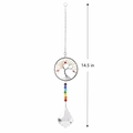 Rainbow Life of Tree crystal suncatcher with 14.5 inch drop and faceted prism pendant - Pink Tree of Life