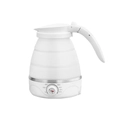 Portable white silicone foldable electric kettle with adjustable stainless steel base - Foldable Handle Temperature Control Style / AU Plug / White