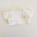 Weißes Baumwoll-T-Shirt für 17cm Plüschpuppen mit bunten Sternen und Ballons Muster - Geeignet für 17cm Anhängerpuppen / Elefanten-T-Shirt / Weiß
