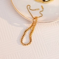 Elegant 18k gold adjustable bracelet with Cuban and box chain design for women - Snake Bone Bracelet
