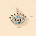 Silver devil's eye pendant with blue and white stones, size 2.3cm x 2.3cm - Silver Round Evil Eye Classic Pendant (18-7)