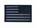 Black and grey IR reflective US flag tactical patch with laser cut embossed details - Black & Grey (Right)
