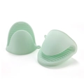 Pair of light green silicone heat-resistant oven mitts with non-slip texture - Mini Mitt 1 Pc / For Women / Mint Green